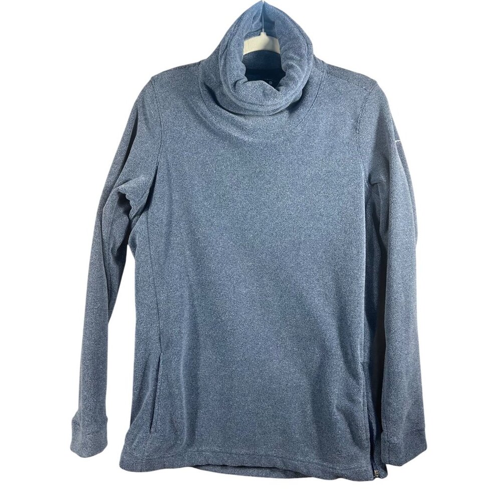 Nike Women's S Dri-Fit Pullover Sweatshirt Blue Layering Ski Roll Sleeves & Neck
